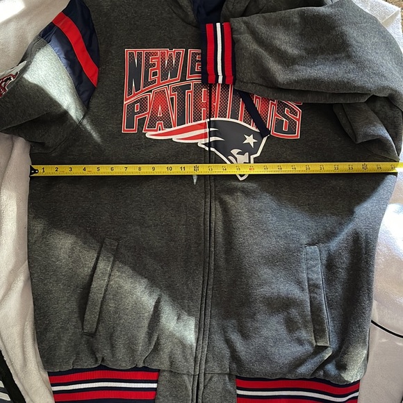 Navy/Heathered Charcoal New England Patriots Fast Pace Reversible Full-Zip - Picture 14 of 15